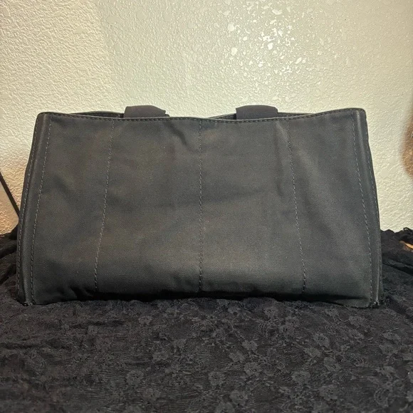 Prada Canapa Large GM Tote – Black Canvas Logo Bag - Picture 2 of 12